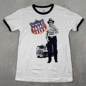 Zero Foxtrot Ringer T-Shirt Men Small White Skull Graphic Urban‎ Cowboy Trucker